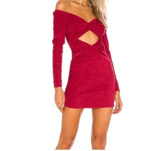 Lovers + Friends $220USD Raisa Mini Dress Chili Pepper Red Faux Suede | NWT